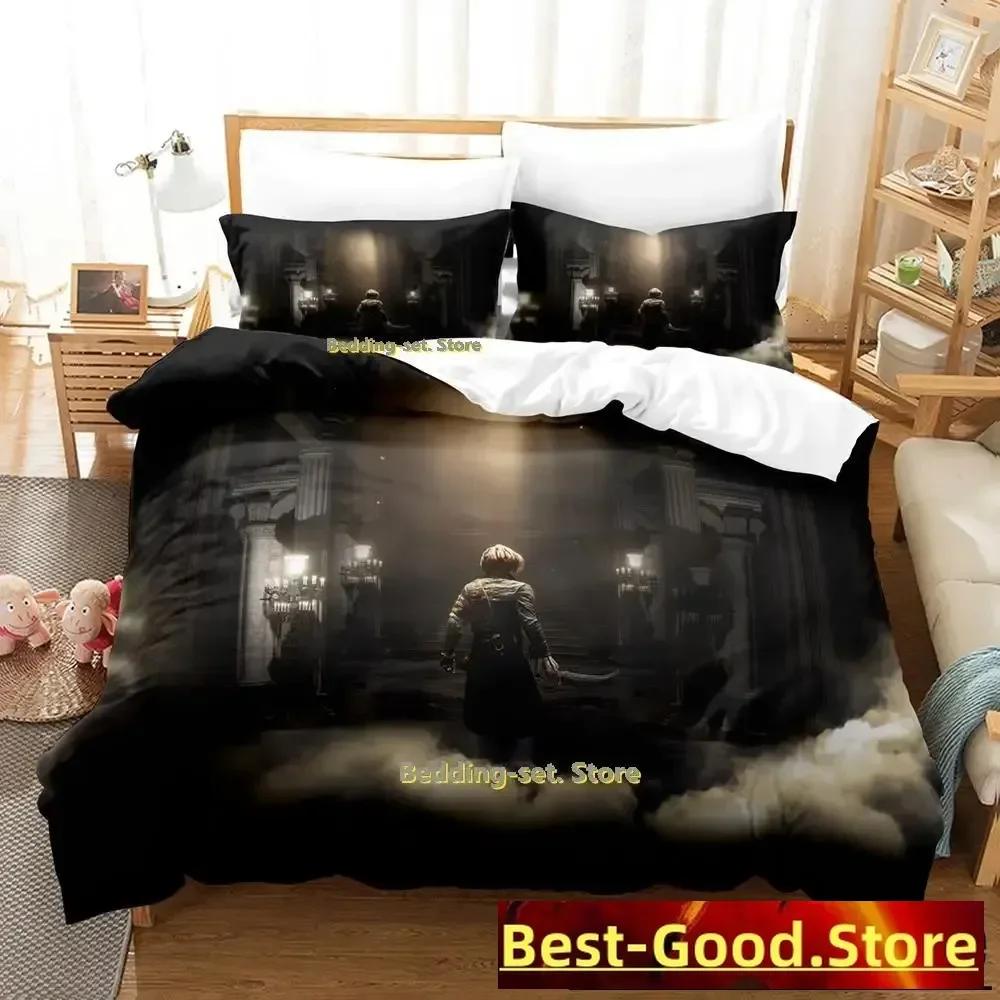 3D Anime Bed Sheet Set Game Lies Of P Printed Duvet Cover Pillowcase Bedding Set Linen Sheet Quilt Cover Full Queen King Size