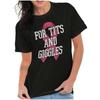 Tits And Giggles Pink Ribbon Save The Ta Tas Womens or Mens Crewneck T Shirt Tee