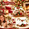 Christmas Decoration Resin Rocking Horse Figurine for Home Decor, Holiday Tabletop Ornament
