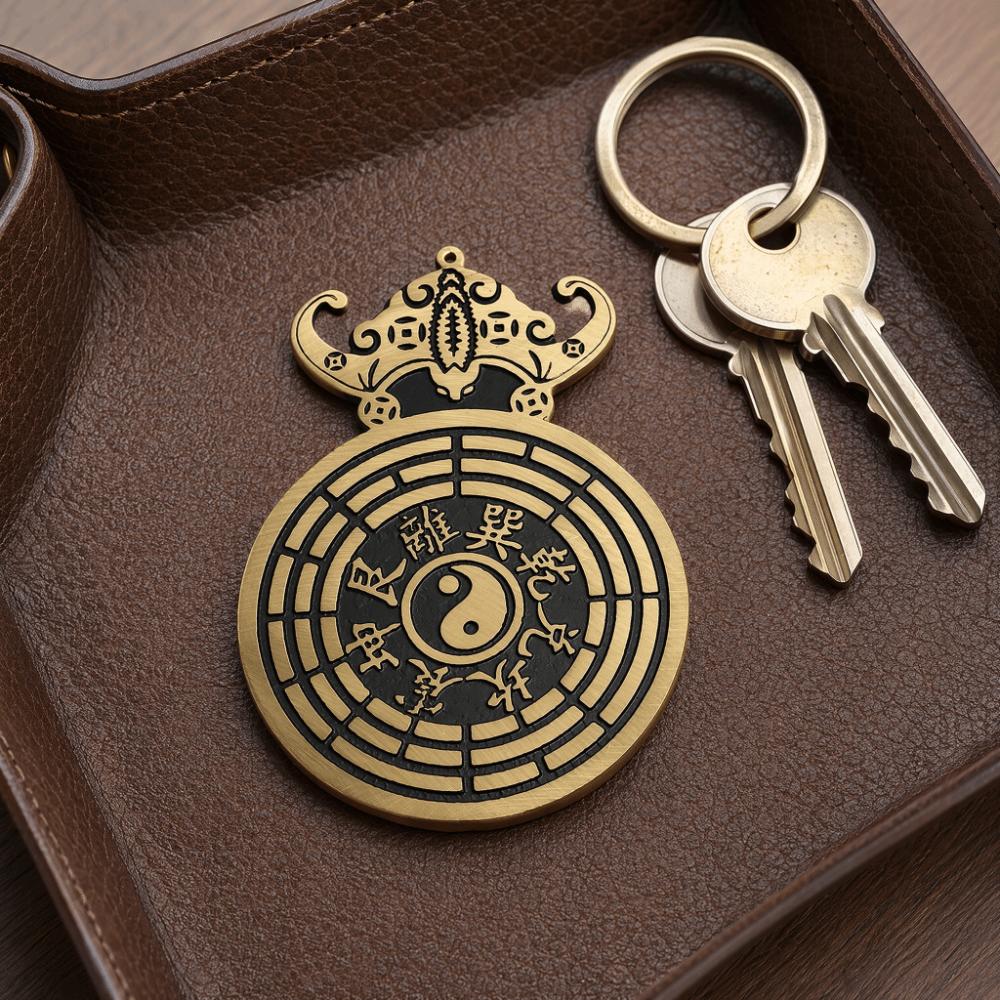 Bat Feng Shui Pendant Portable Wall Ornament Mirrors Bagua Pendant Front Door Use