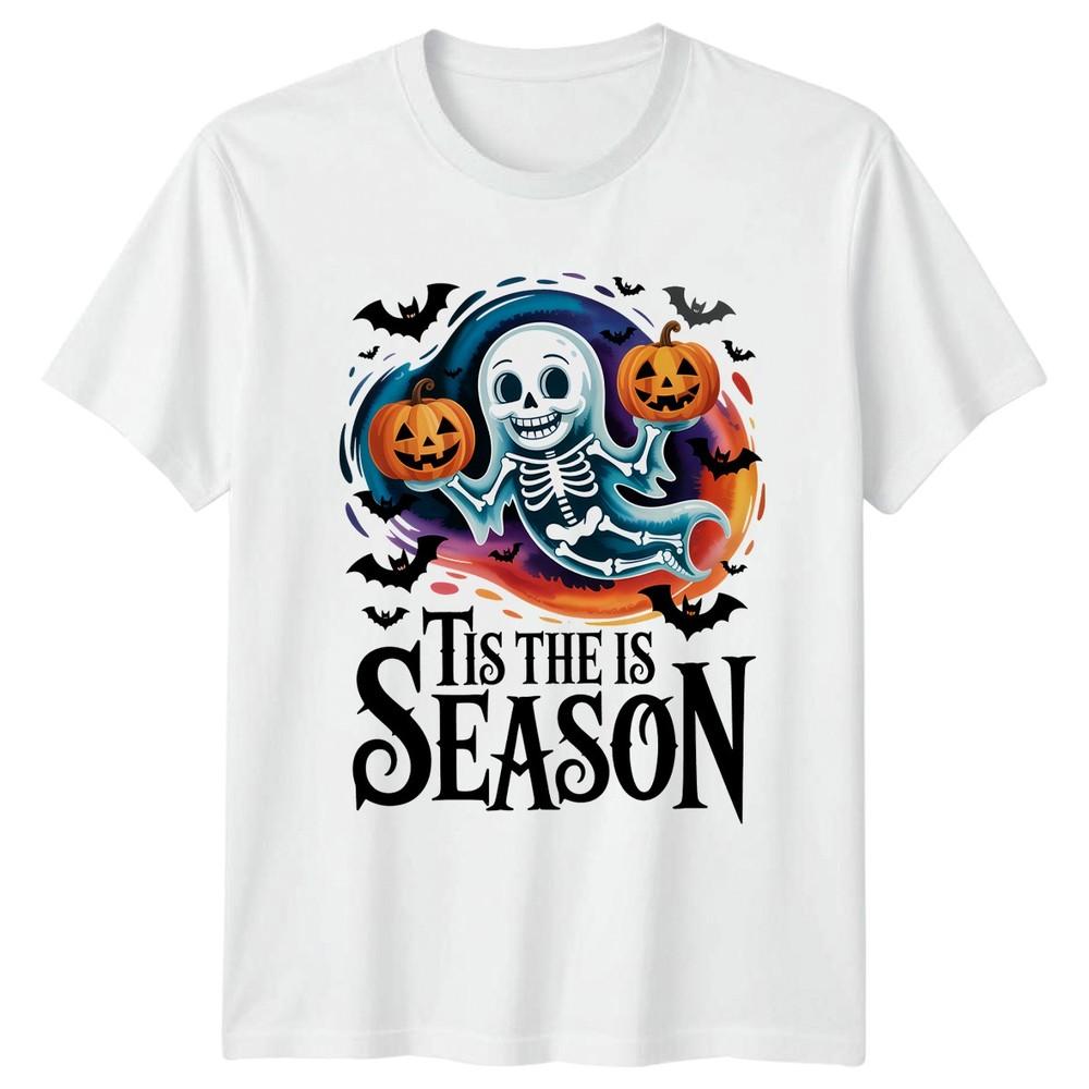 Tis The Is Season TShirt Ghost Skeleton Halloween Gift For Him And Her S