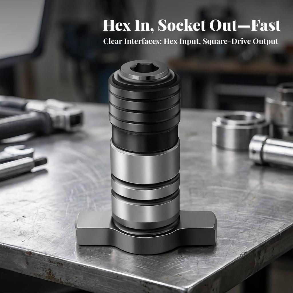 Electric Wrench Adapter with Square Shaft Sturdy Hardware Versatile for DIYers