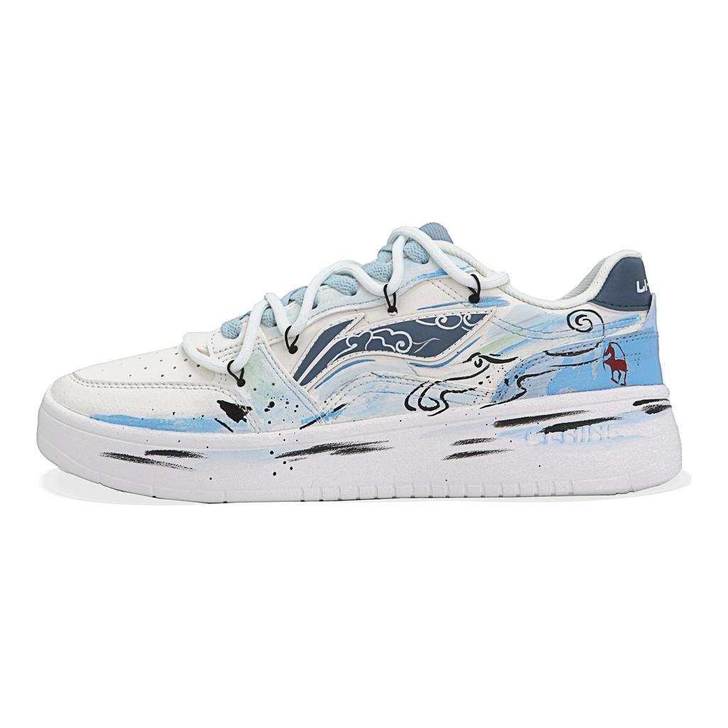 Li Ning Sycee V3 Abrasion Resistant Lightweight Low top Skateboard Shoes Men's Blue White AGCT339-4(box)