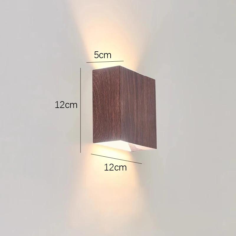 

Креативный светодиодный настенный светильник из дерева, излучающий свет вверх и вниз, художественный фон, входы, лестницы, балконы, атмосферные осветительные приборы white light