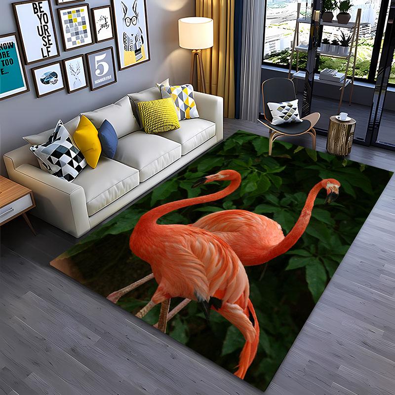 HD Printing Pink Flamingo Large Area Carpets for Home Living Room  Kids Bedroom Sofa Doormat Kitchen Floor Rugs Anti-slip  Decor