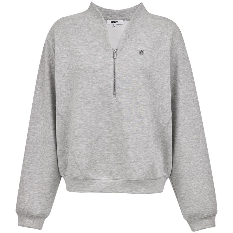 ONLY Women s Retro Sporty Loose Half-Zip V-Neck Sweatshirt XS