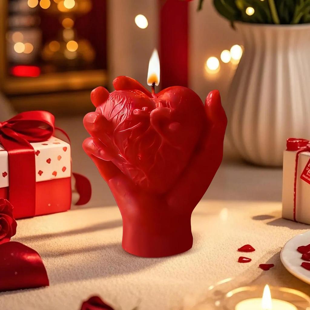 Valentine's Day Scented Candles Holding Heart Scented Candles Romantic Long-lasting Hand Held Heart Aromatherapy Candles