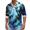Men's Halloween Long Sleeve Button Down Shirt with Collar Casual for Holiday Parties
