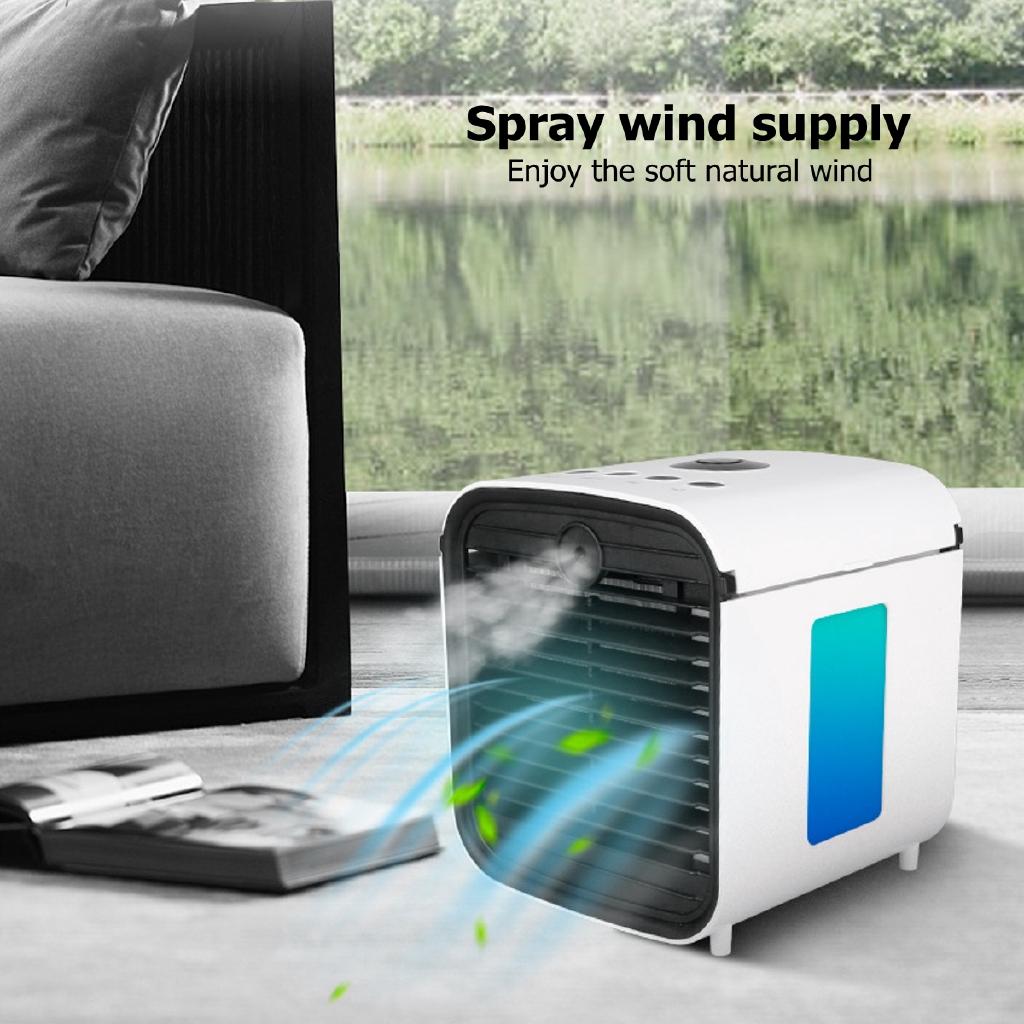 Portable Mini Air Conditioner Fan 3 Gear Speed with 18650 Battery Desktop Air Conditioning Cooler Home Office Desk