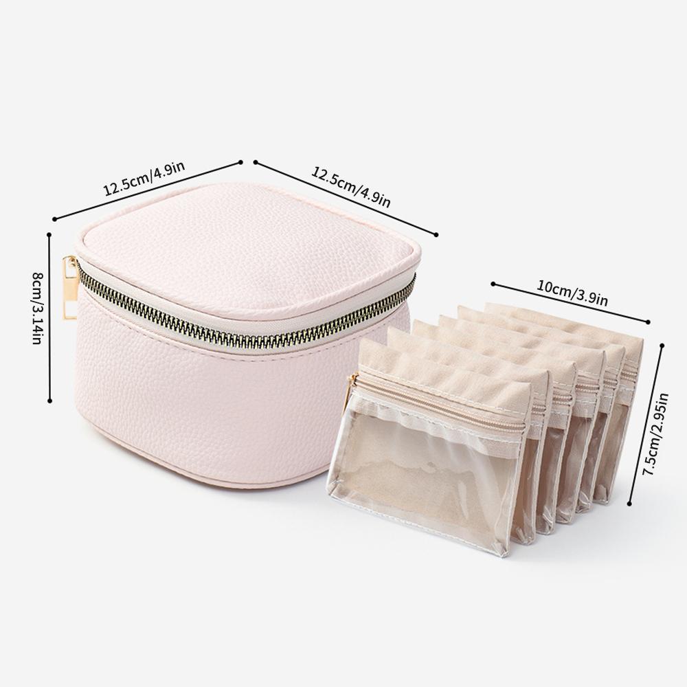 Leather Jewelry Box, Earrings, Necklace Accessories, Portable Packaging And Storage Box, Leather Jewelry Dust Bag