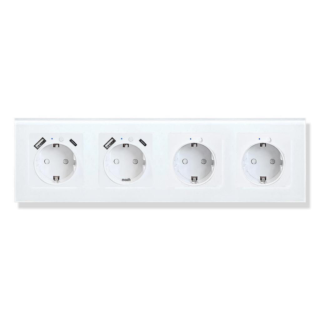 Model 153 Smart WiFi Wall Socket with Tempered Glass Panel - Alice Voice App Compatible