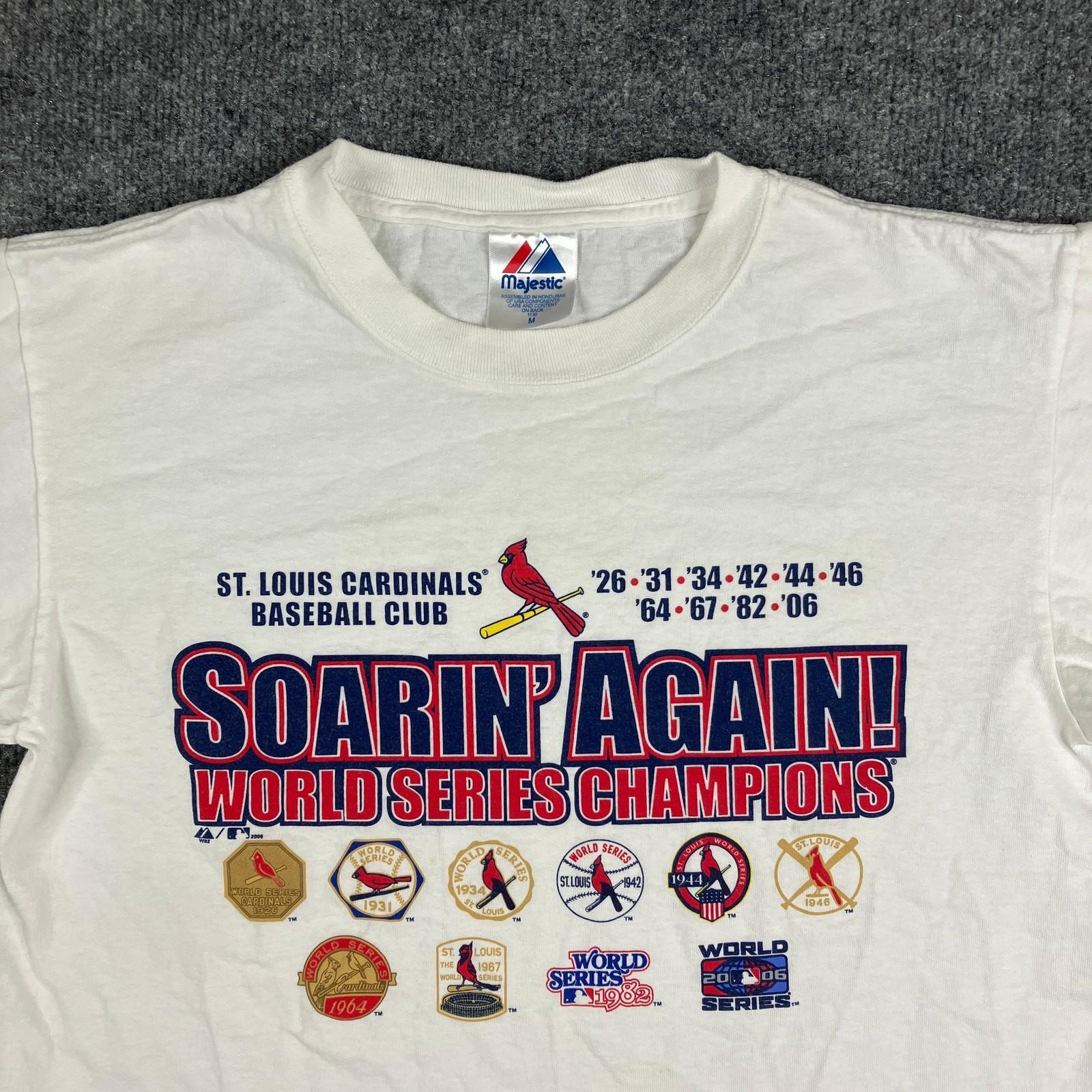 Majestic T-Shirt Mens Size M White St Louis Cardinals World Series Champs XXL