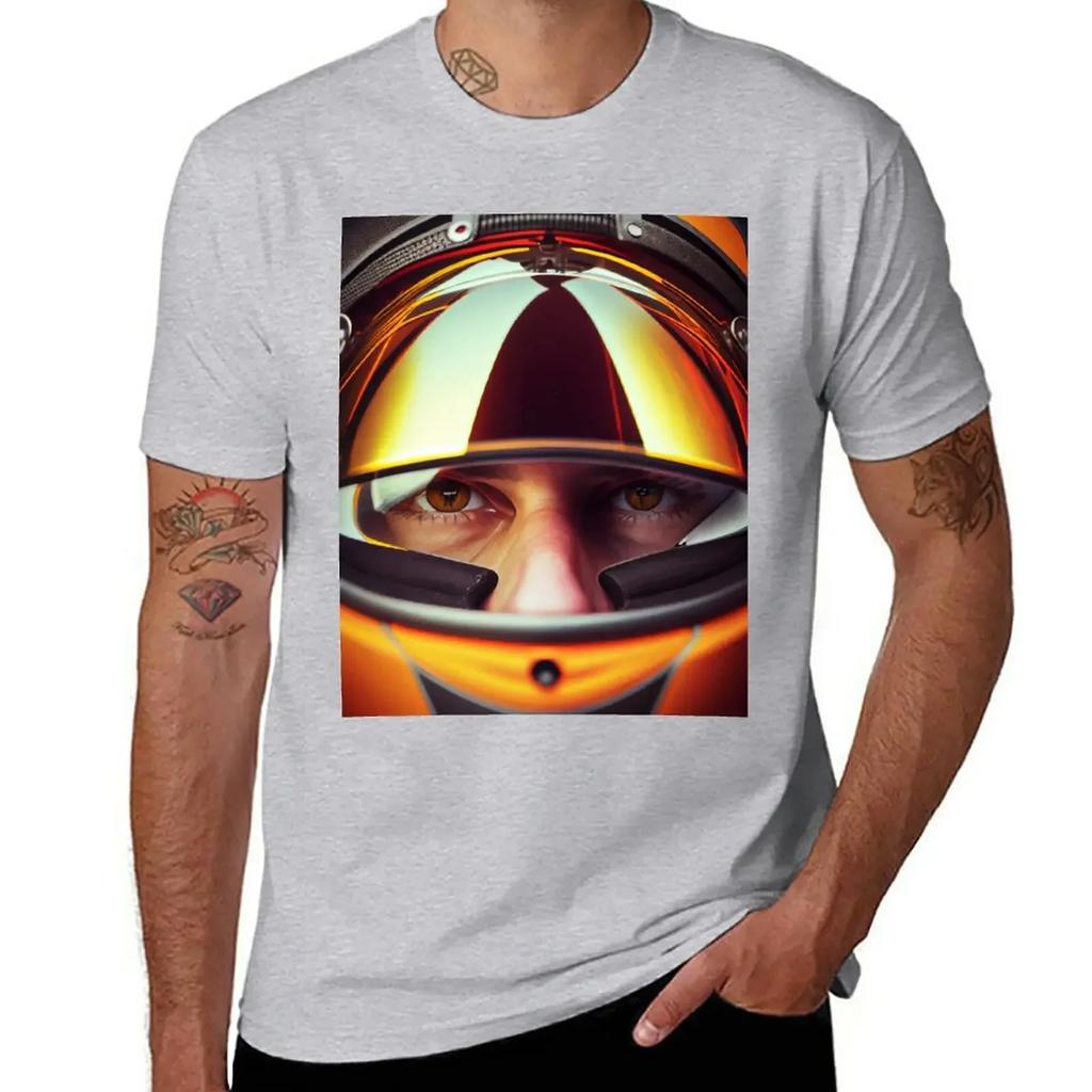 F1 Inspired Driver Closeup T-Shirt quick-drying summer clothes men t shirts
