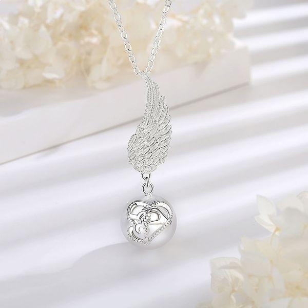 Umstandsbola mit Engelsflügel, Herzen und Händen, Silberkette