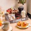 Dunkelbraune Holz-Aufbewahrungsbox für Kaffee-Zutaten, Teebeutelhalter, Aufbewahrungstheke für Kaffeekapseln, Zubehör-Dekor für Kaffeebar