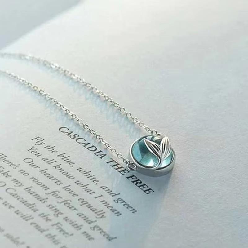 925 Silver Black Agate Necklace for Women Girl Snake Bone Chain Water Drop Jewelry Gift