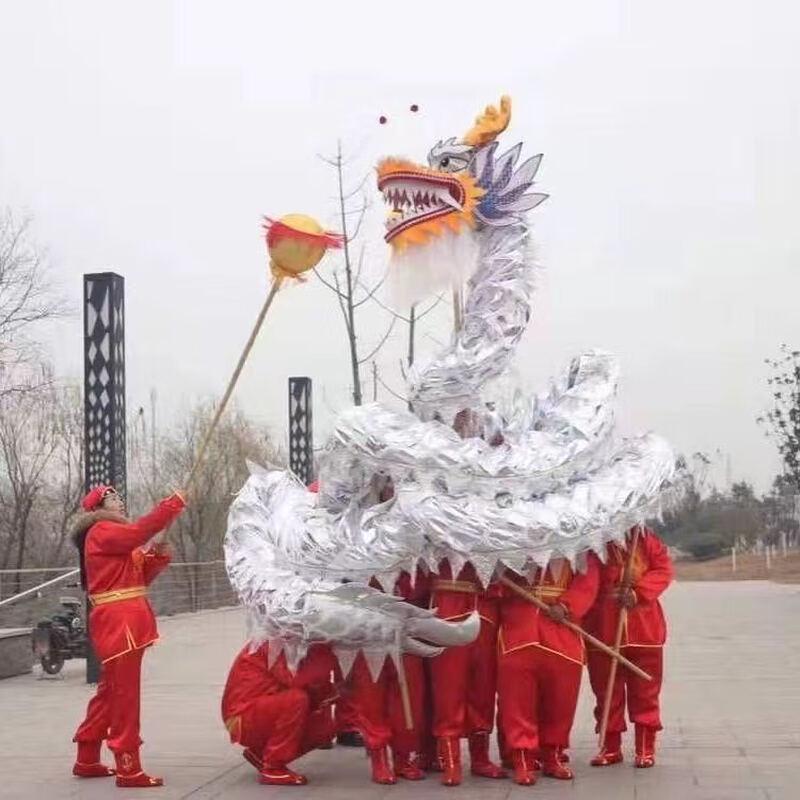 Gold Stamped Dragon Dance Performance Prop 3 sections