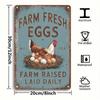 Vintage Farm Fresh Eggs Rustic Chicken Metal Sign 12x8 Inch Kitchen Wall Decor Aluminum Plaque