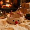 Weihnachtsszene Dekor Aufbewahrung Niedlicher Rentier Baumwollseil Geflochtene Box, Große Kapazität Weicher Atmungsaktiver Stoff Aufbewahrungsbehälter Korb, Dekorative Kleinteile für