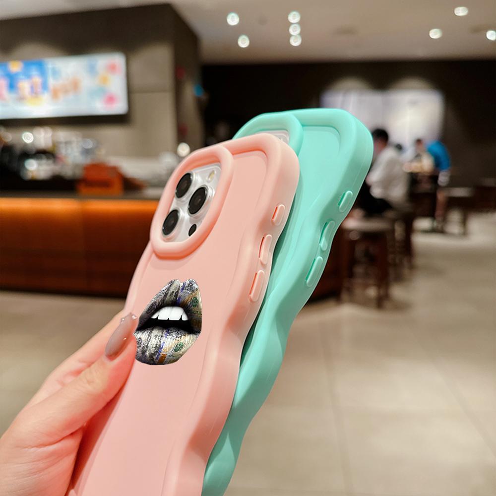 LZ18 Lips kiss Wave Silicone Phone Cases for Samsung A15 S23 FE S24 Ultra A34 A54 A14 A55 Motorola G32 OnePlus Soft Cover