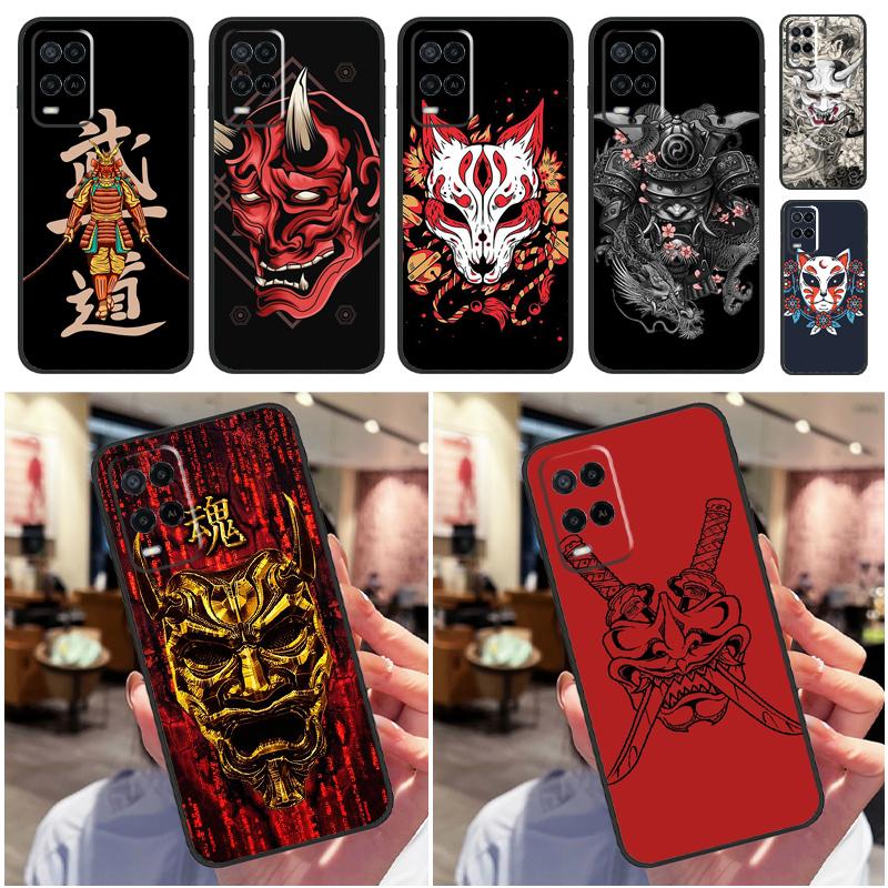 Samurai Oni Mask For Oppo A38 A18 A58 A78 A98 A79 A40 A60 A80 A16 A76 A96 A15 A74 A94 A54 A77 A17 Phone Case