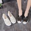 White Canvas Women's Shoes One Foot Flat Shoes Board Shoes Summer Lazy Cloth Shoes
