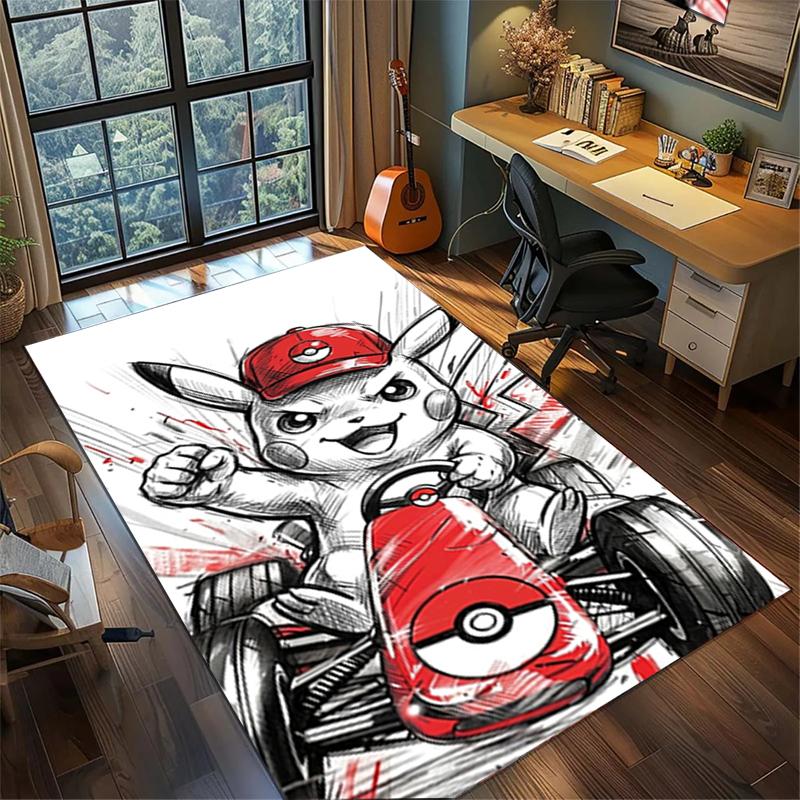 Large Area Floor Mat Rug Carpet  Pokémon  Non Slip Washable Bedroom Gamer Room Decor—kwq74 60x90cm
