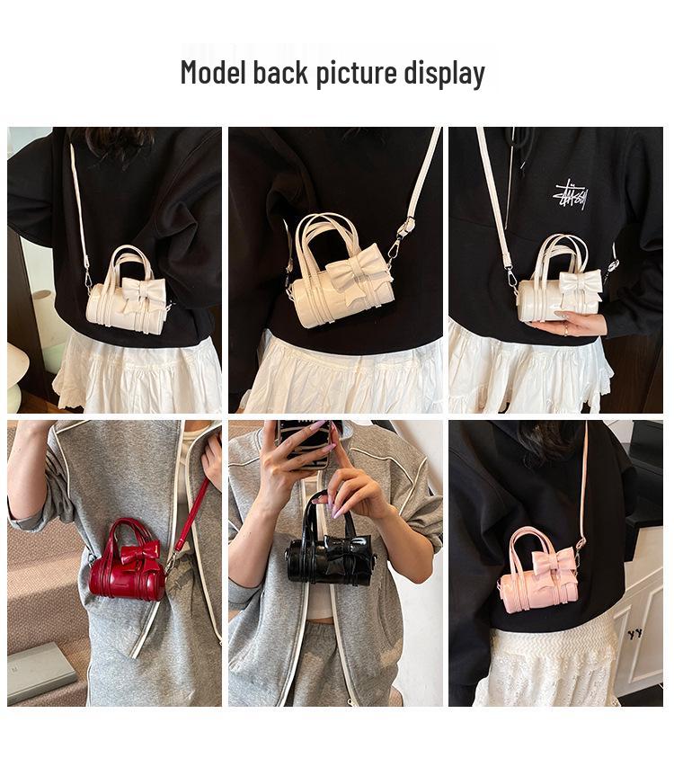 Korean-Style Princess Bow Mini Crossbody Handbag for Women and Girls