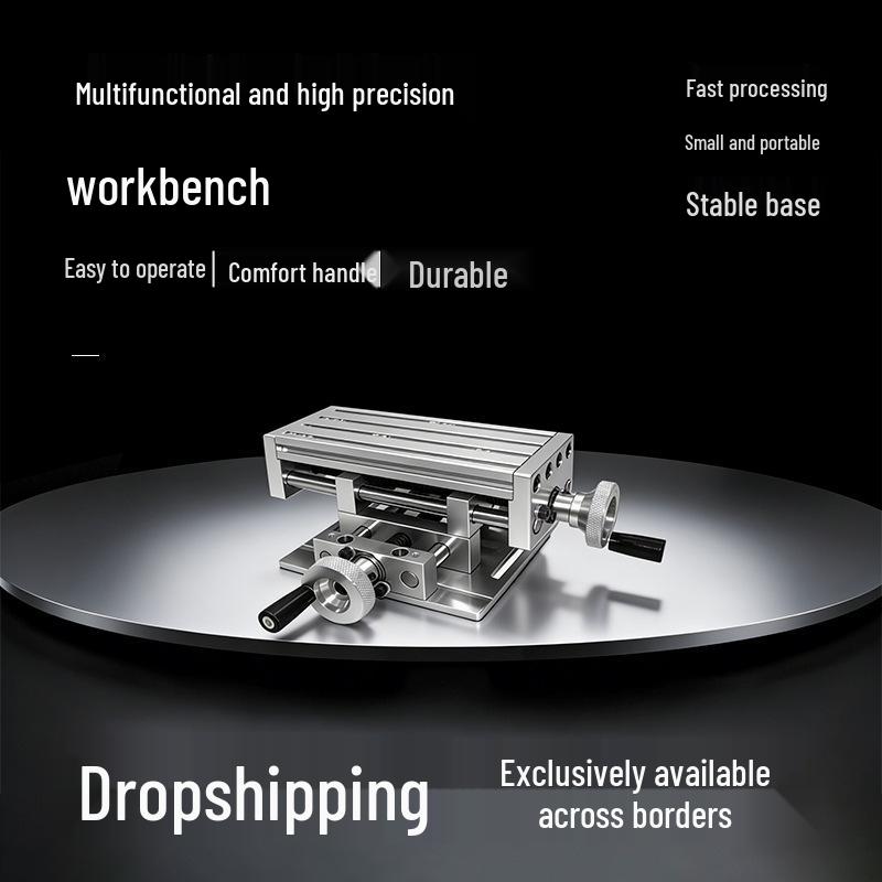 High-Precision Multifunctional Mini Milling Machine with Bench Drill Vise and XY Axis Dovetail Work Table