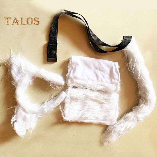 Wolf Ear Tail Set Realistic Design Plush Headband Gloves Tail Set Halloween Parties Role-Playing Accessories