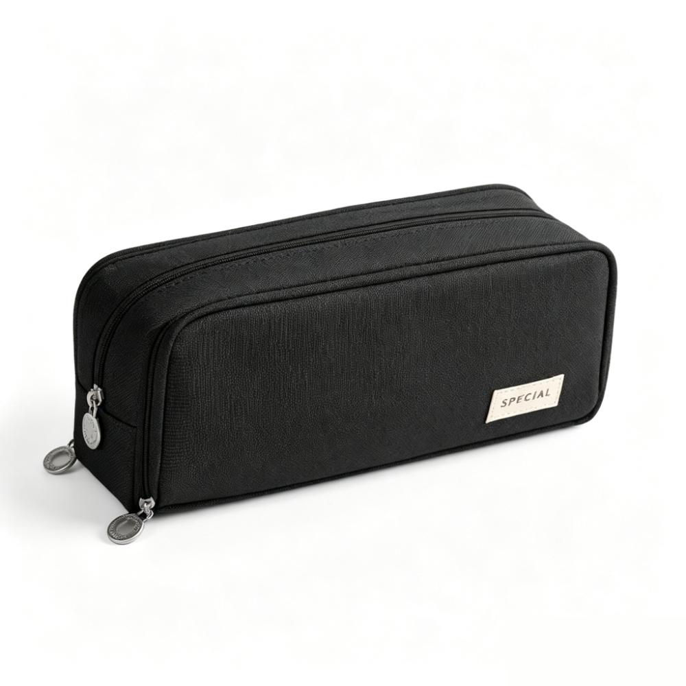 Oxford Cloth Solid Color Pencil Pouch Large Capacity Stationery Organizer Student Use