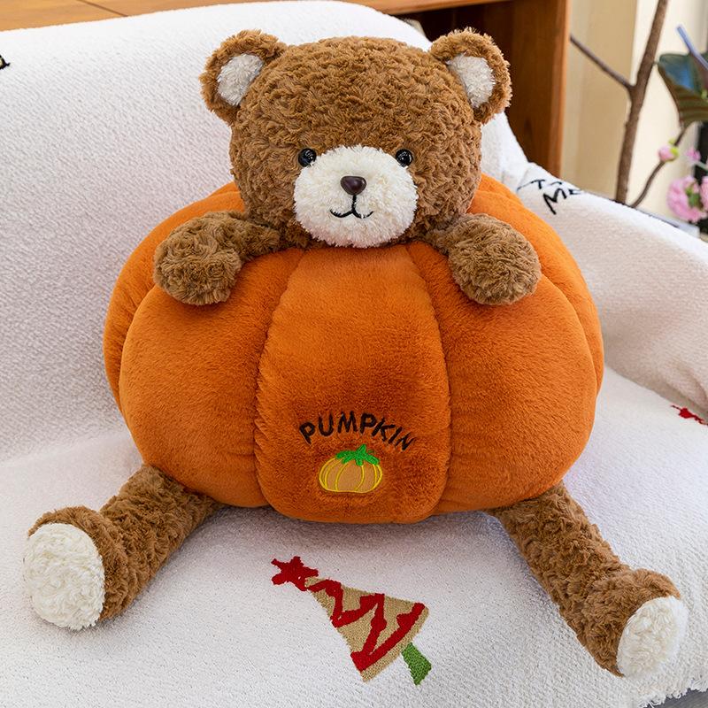 Cute Pumpkin Bear Doll Plush Toy Girl Bed Sleeping Doll Warm Heart To Accompany Girlfriend Birthday Gift