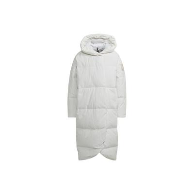 W Big Baffle C Solid Logo Kapuzenjacke Locker Lang Brot Daunenjacke Damen Oberbekleidung Weiß HN9939