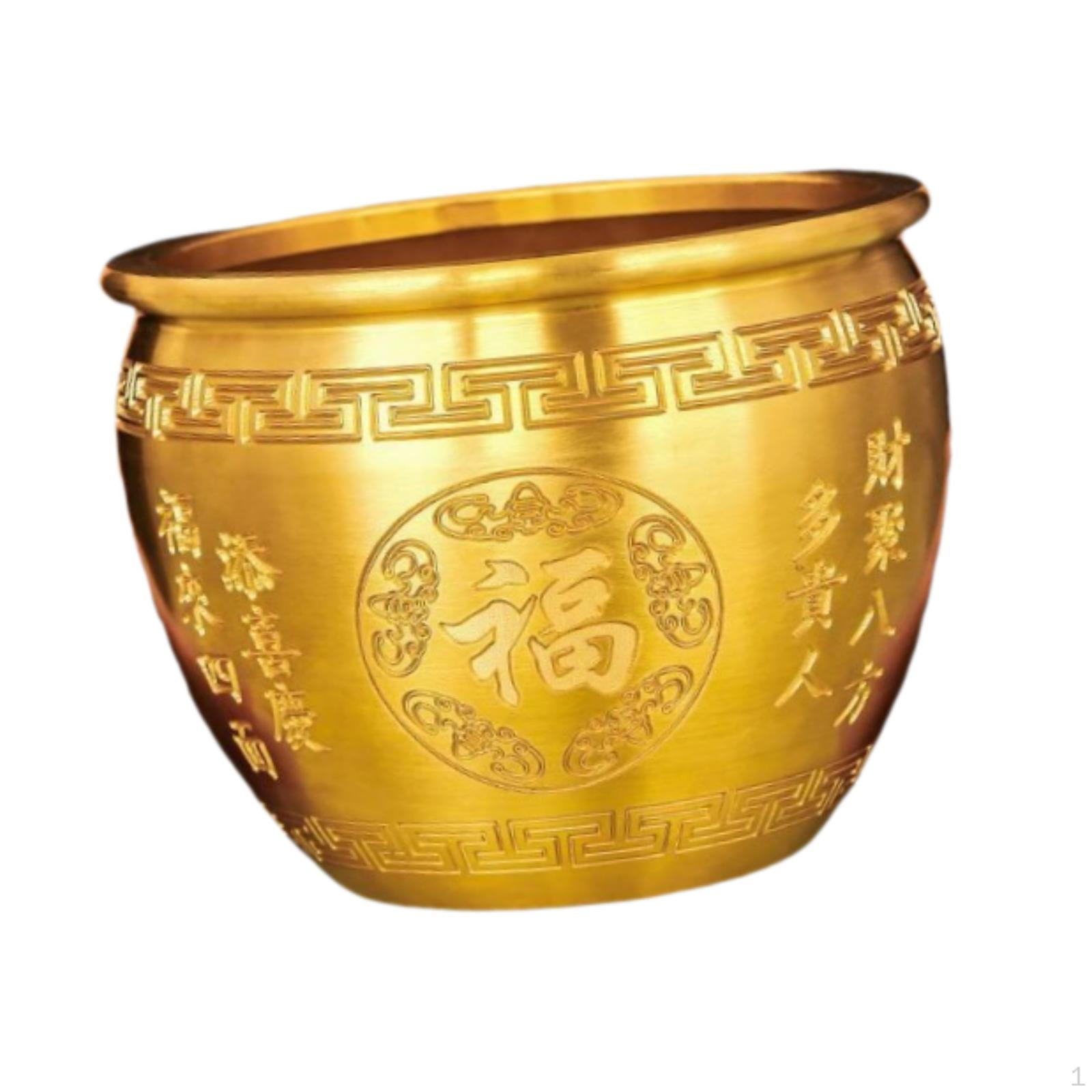 

Тазик из латуни, статуэтка «Удача», медная статуэтка, чаша для удачи и богатства, декор в стиле фен-шуй для 3.62inchx2.95inch