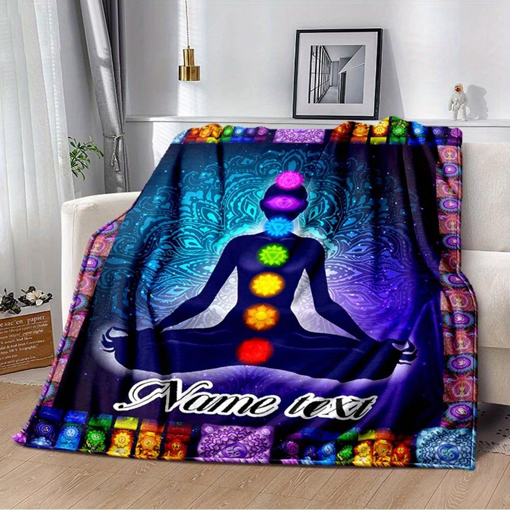Chakra Customized Your Name Blanket Warm Comfortable Soft Blanket For Chair Office Sofa Bed Sofa Office Camping Suitable For Gifting Relatives And