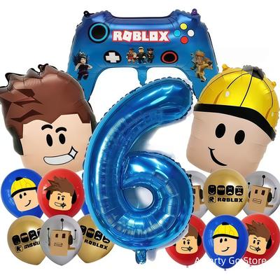 Roblox Balloons Roblox Themed Boy Balloons Cartoon Double-sided Shaped Birthday Party Decorations Happy Birthday Decoration