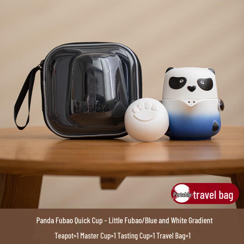 Panda Fubao Ceramic Portable Travel Tea Set