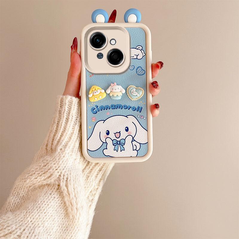KEYSION Cute Ear 3D Cartoon Case for TECNO Spark Go 1 1S Go 2025 with Bracelet Silicone Shockproof Phone Cover for TECNO Pop 9 4G