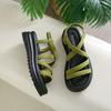 Sandals female 2025 summer new fairy wind round head cross belt casual muffin platform fashion beach roman shoes