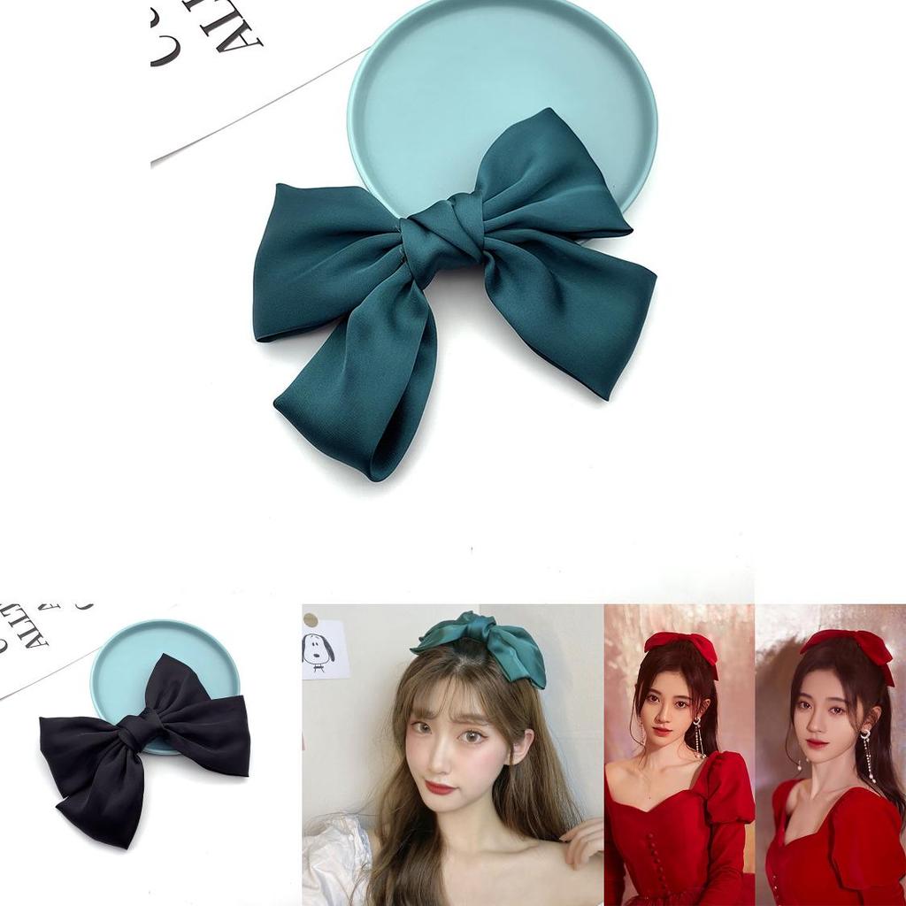 Chic Satin Ribbon Hairpins With Large Bow For Stylish Women And Girls