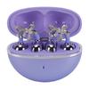 Clip On Earbuds Wireless BT Sports Headphones with Crystal Bow Buckle Noise Reduction Ear Clips Purple Gradient