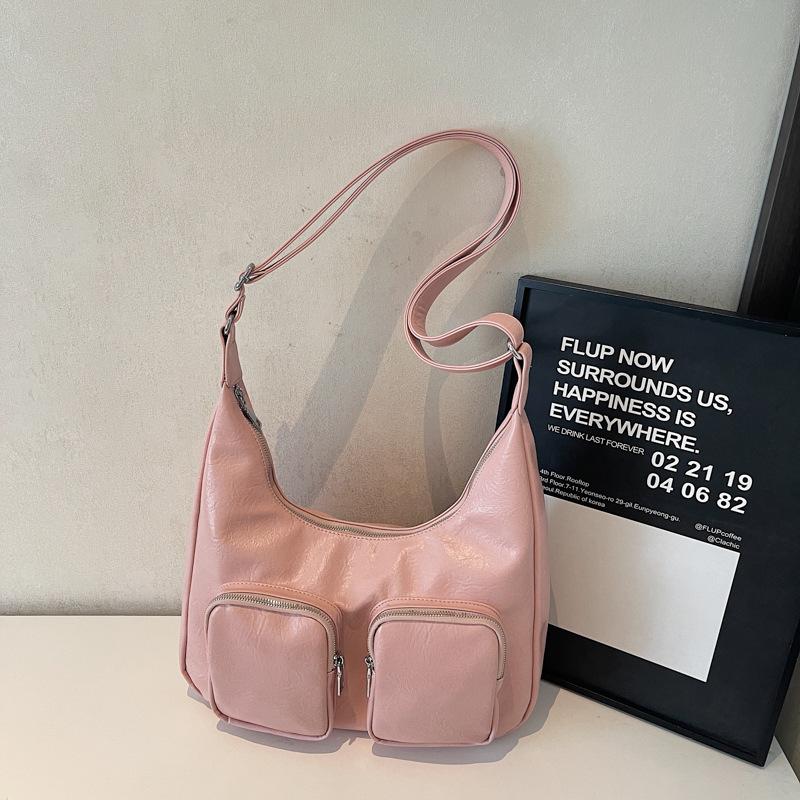 Trendy Spring Shoulder Bag Women Simple Commuting Bag Fashiable and Versatile Crossbody Bags with Multi Pockets Stylish Design