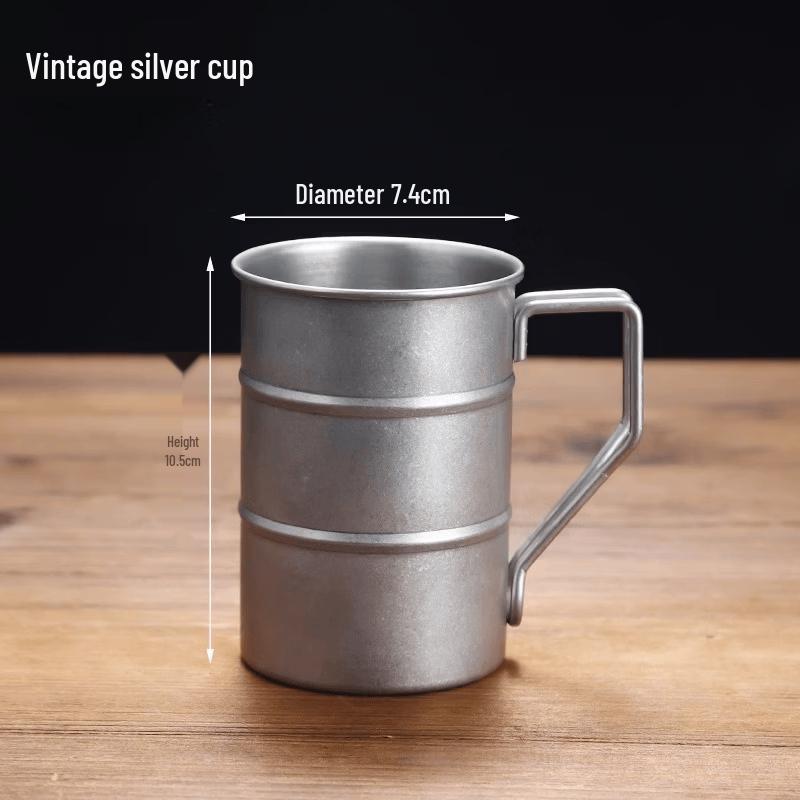 Shangqi Retro Industrial 304 Stainless Steel Mug Set