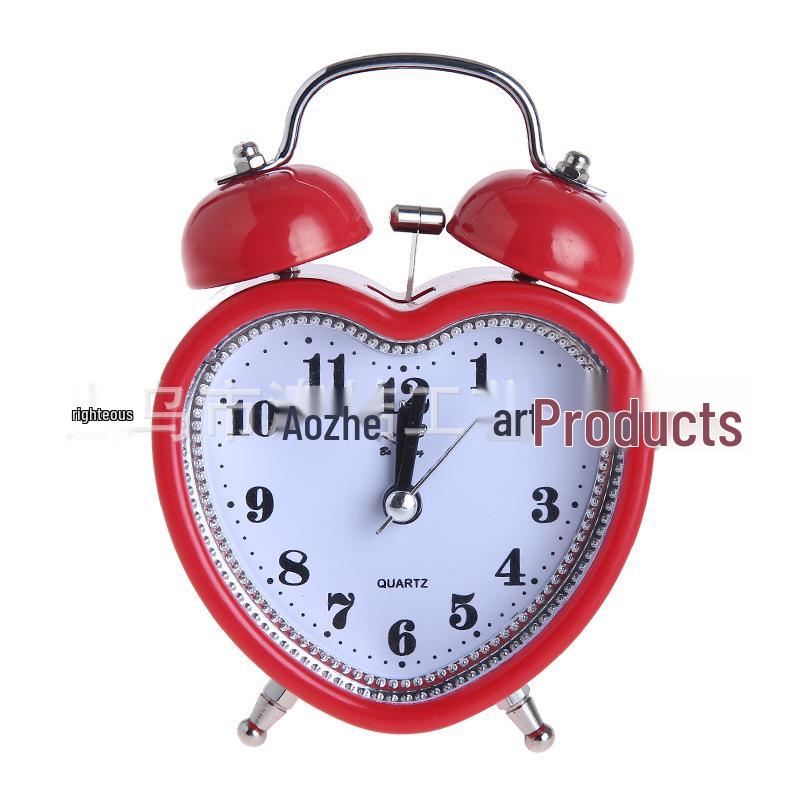 Luminous Silent 3-Inch Metal Bell Alarm Clock with Light - Creative Gift for Students