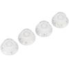 4Pcs Tone Control Knob Transparent Bell Volume Musical Instrument Accessories forGuitar BassWhite with Gold Letter