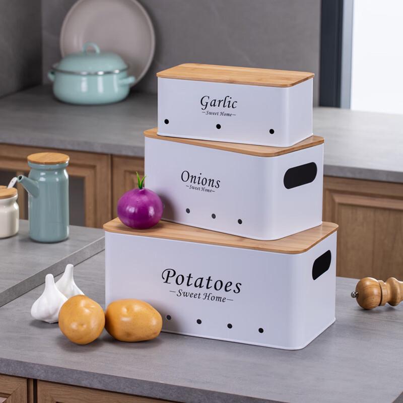 Stackable Carbon Steel Kitchen Storage Containers for Vegetables