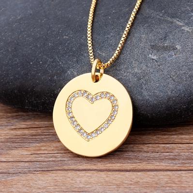 Nidin Luxury Fashion Cubic Zirconia Heart Pendant Women Gold Plated High Quality Chain Necklace Sparking Jewelry Party Gift