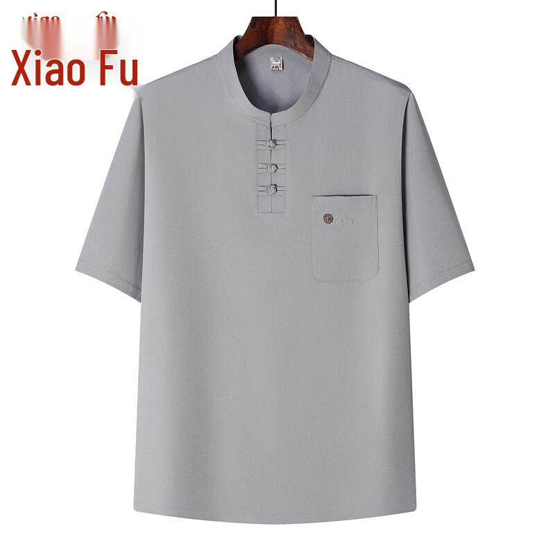 

Летний шелковый костюм-тан для пожилых мужчин 4XL