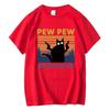 Pew Pew Madafakas Ladies T-shirt Novelty and Interesting Cat T-shirt Loose Top Girls Round Neck Short-sleeved Streetwear