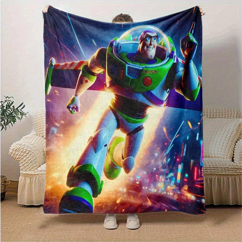 1 Stück, Toy Story Buzz Lightyear Raumschiff Decke Heimdeko, Sofa, Außenbereich, Geschenk für Freunde, Flanell Überwurf, Schlafzimmer, Wohnzimmer, Reise
